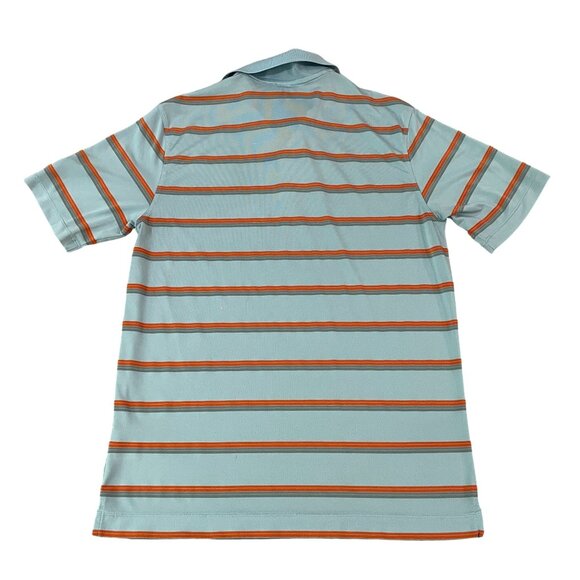 Nike Golf Dri-Fit Mens Polo Shirt Striped Blue & Orange Size Medium Preppy - Picture 5 of 5